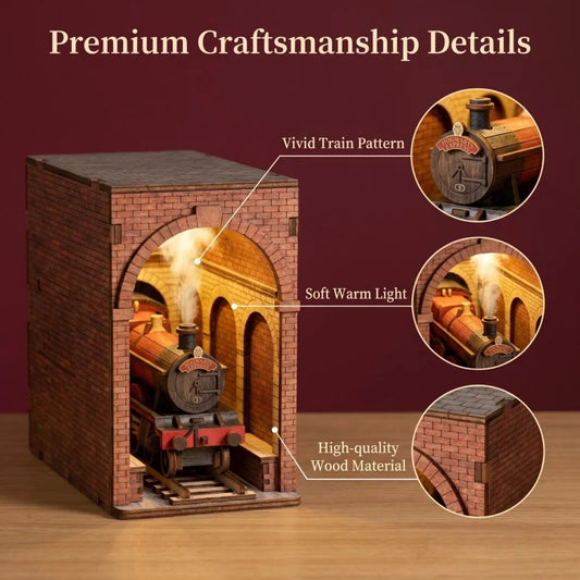 The Magical Train Station – DIY Book Nook Kit with LED Light