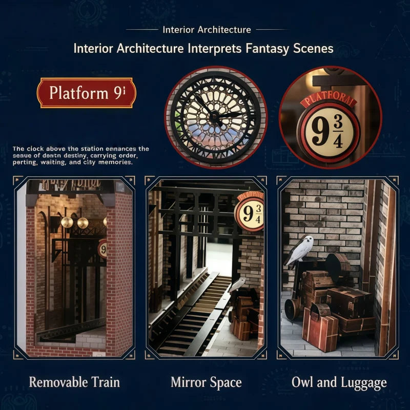 The Magical Train Station – DIY Book Nook Kit with LED Light