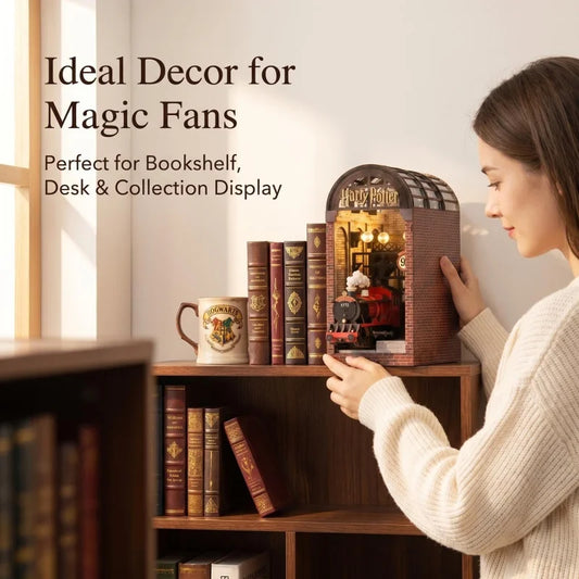 The Magical Train Station – DIY Book Nook Kit with LED Light
